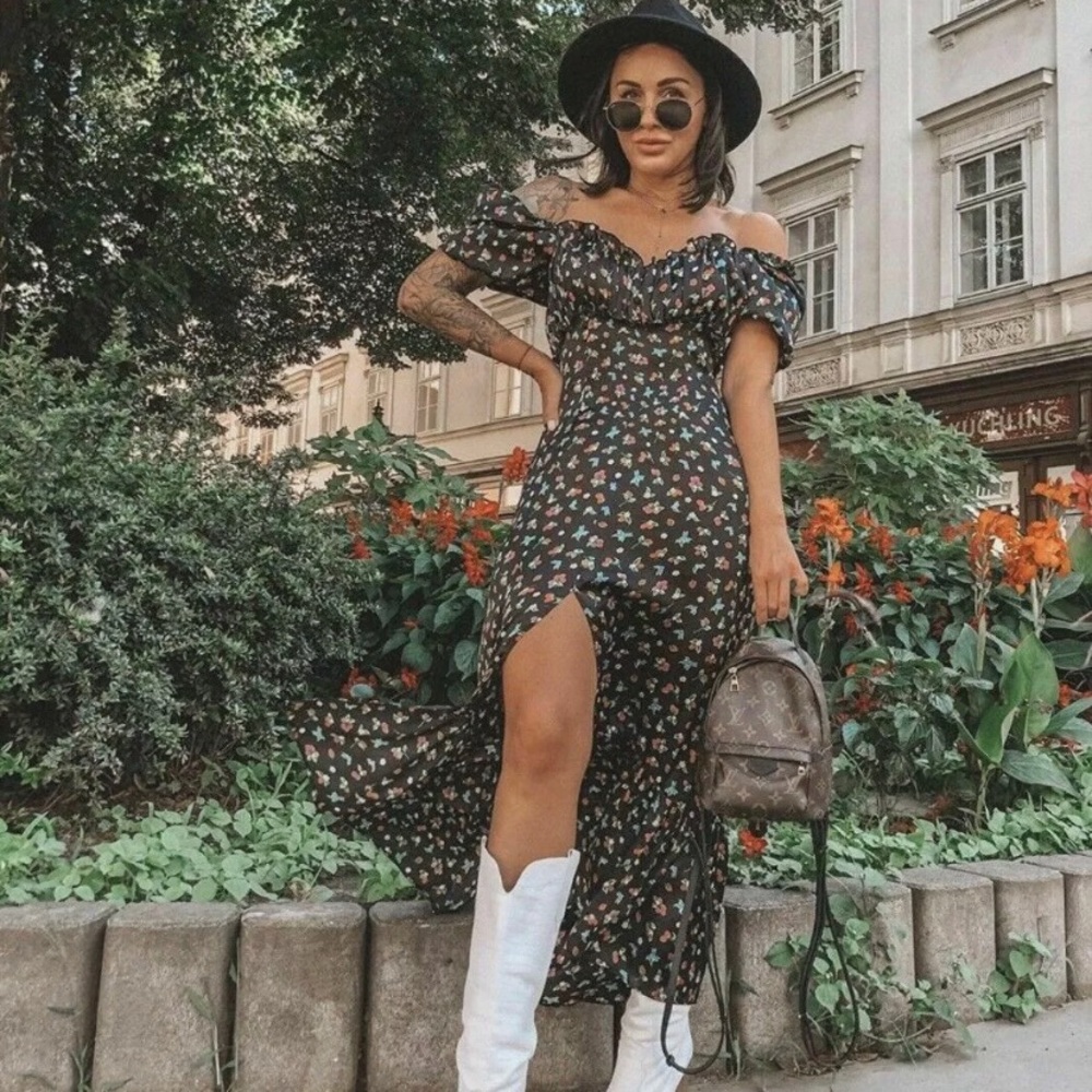 Zara Multicolor Satin Print Dress